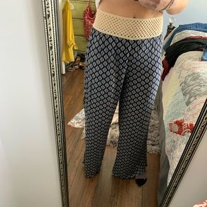 Navy blue flowy pants